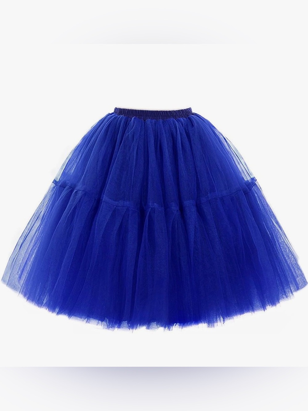 Amazon Royal Blue Layered Tulle A-Line Skirt